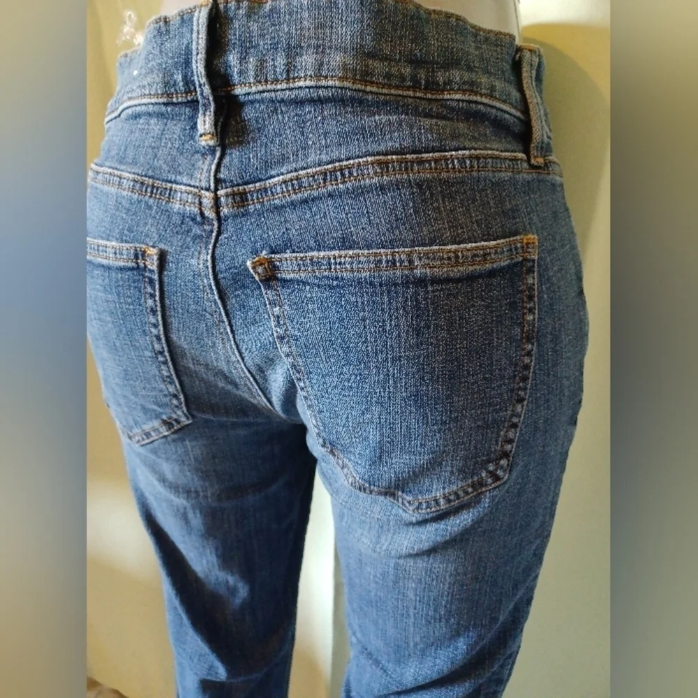 Ann Taylor Factory Mid Rise Straight Blue Denim Jeans - Picture 4 of 6